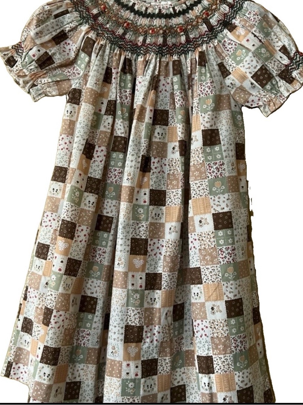Rosalina Collection Fall Embroidered Patchwork Kids Dress